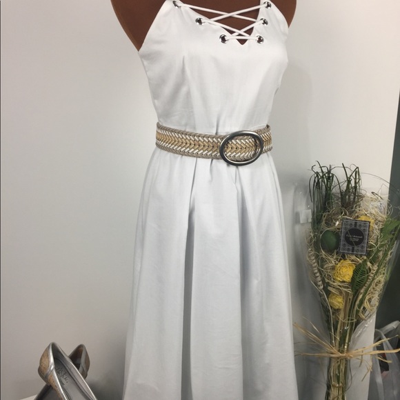 M Studio by John Meyer 🌷Wht Spg Strap Dress Sz 6 - Picture 5 of 8